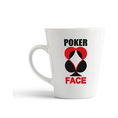 Кружка-латте CoolPodarok "Pocker face (бесстрастное лицо)"