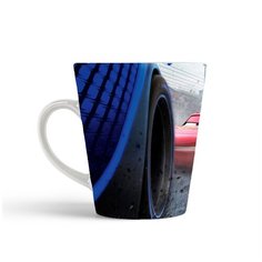 Кружка-латте CoolPodarok Мульфильмы Тачки (гонка,сзади желтая машина)