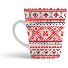 Кружка-латте CoolPodarok русские орнаменты2
