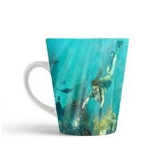 Кружка-латте CoolPodarok lara croft tomb raider anniversary Девушка под водой