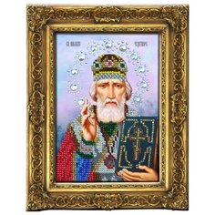 Набор подарочный для вышивания бисером "Николай Чудотворец", 16x12 см, арт. S-5