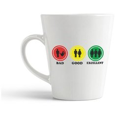 Кружка-латте CoolPodarok "Bad good excellent"