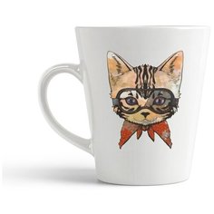 Кружка-латте CoolPodarok Котик в чёрных очках