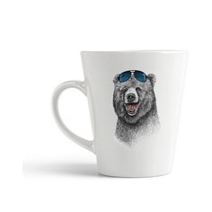 Кружка-латте CoolPodarok Медведь нелепо улыбается