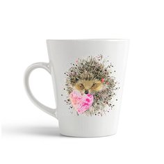 Кружка-латте CoolPodarok "Краски. All you need is love. Ежик"