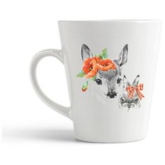 Кружка-латте CoolPodarok "Животные. Олененок и зайка"