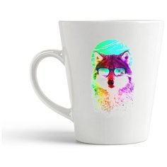 Кружка-латте CoolPodarok Животные Цветной волк
