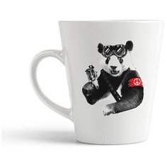Кружка-латте CoolPodarok Панда с пистолетом символика