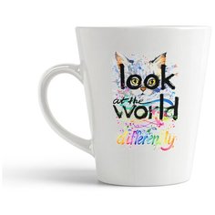 Кружка-латте CoolPodarok "Look at the world differently. Котик"