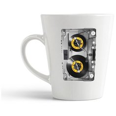 Кружка-латте CoolPodarok Касета магнитофон пластинки