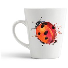 Кружка-латте CoolPodarok "Краски. Божья коровка"