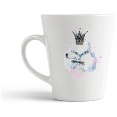 Кружка-латте CoolPodarok Животные собака с короной2