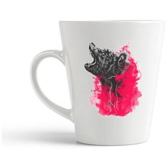 Кружка-латте CoolPodarok Медведь в розовом дыму