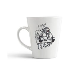 Кружка-латте CoolPodarok Животные Лев со штангой