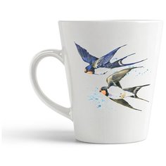 Кружка-латте CoolPodarok "Краски. Две ласточки"