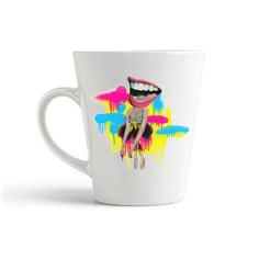 Кружка-латте CoolPodarok Улыбка девушка краски арт