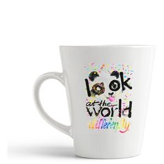 Кружка-латте CoolPodarok "Look at the world differently. Панда"