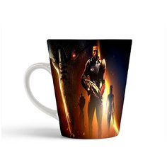 Кружка-латте CoolPodarok Mass Effect Инопланетянин на фоне