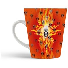 Кружка-латте CoolPodarok Огненный череп