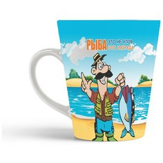 Кружка-латте CoolPodarok Рыбалка. Рыбалка -это не улов, это награда