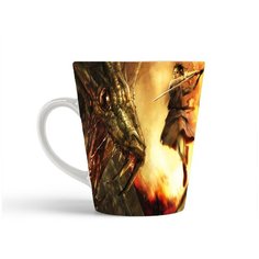 Кружка-латте CoolPodarok Воин Дракона Эпическое Фентези