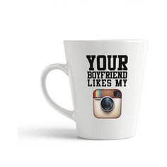 Кружка-латте CoolPodarok Your boyfriend likes my instagram