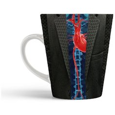 Кружка-латте CoolPodarok Пиджак. Сердце