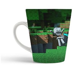 Кружка-латте CoolPodarok Майнкрафт Minecraft (падает в разлом)