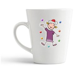 Кружка-латте CoolPodarok Новый год. Рисунок девочка на снегу