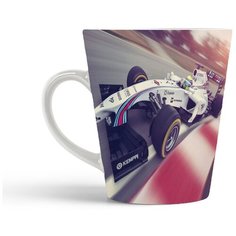 Кружка-латте CoolPodarok Формула 1 Скорость Белая формула