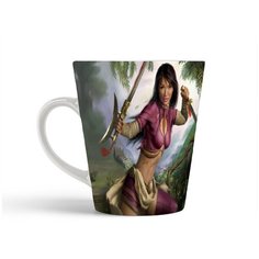 Кружка-латте CoolPodarok jade empire Девушка с клинками