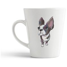 Кружка-латте CoolPodarok Бостон терьер Арт