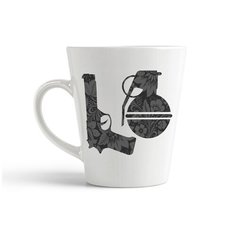 Кружка-латте CoolPodarok "пистолет и граната"