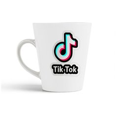 Кружка-латте CoolPodarok Тик ток Гламур (серый фон)
