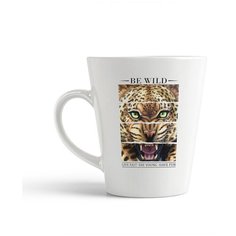 Кружка-латте CoolPodarok Be wild. Live fast. Die young. Have fun. Леопард