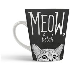 Кружка-латте CoolPodarok "MeoW bitch Кот"
