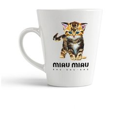 Кружка-латте CoolPodarok Miau Miau. Кмс-кис-кис