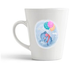 Кружка-латте CoolPodarok Дети Слоник на шариках