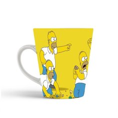 Кружка-латте CoolPodarok Мультфильм. Гомер на желтом фоне