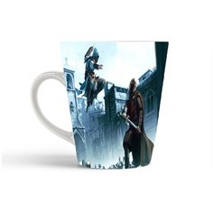 Кружка-латте CoolPodarok Кредо убийцы прыжок Assasins Creed