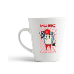 Кружка-латте CoolPodarok Прикол. Ежик диджей