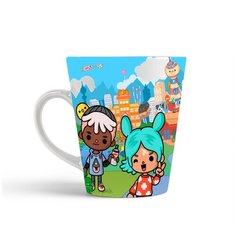 Кружка-латте CoolPodarok Тока Бока Toca Boca ( на фоне город)