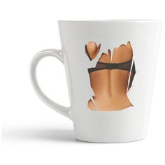 Кружка-латте CoolPodarok Порванная футболка. Девушка2