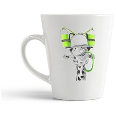 Кружка-латте CoolPodarok Животные Жираф с трубкой