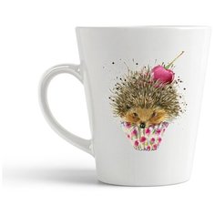 Кружка-латте CoolPodarok "Графика. Ежик-панкейк"