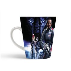 Кружка-латте CoolPodarok Mass Effect Инопланетянин Синий фон