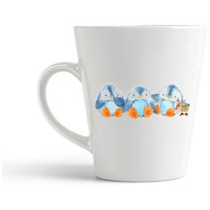 Кружка-латте CoolPodarok "Животные. Три пингвиненка"