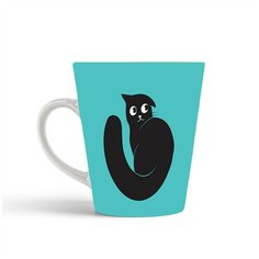 Кружка-латте CoolPodarok Илюстрация. Чёрная кошка