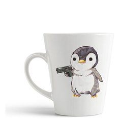 Кружка-латте CoolPodarok Пингвин с пистолетом