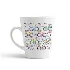 Кружка-латте CoolPodarok "Графика велосипеды"
